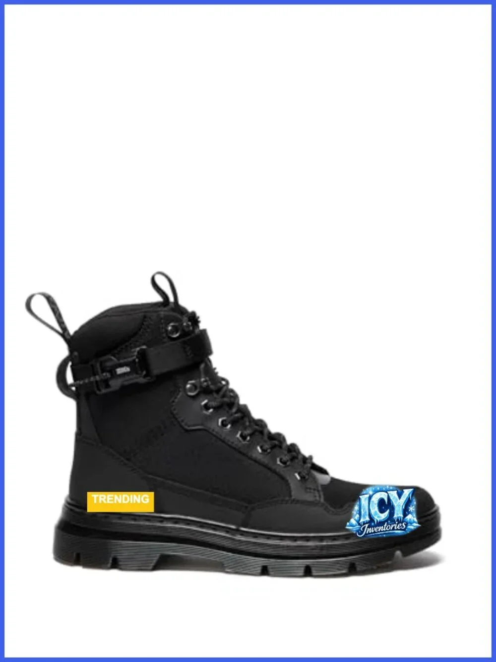 Recycled Hexagon Canvas Ajax Combat Boots Ankle Boots Lace Up